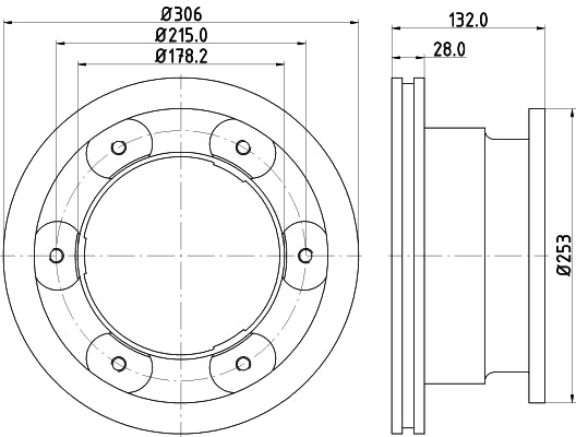 HELLA Brake Disc - 54777 - for e.g. IVECO 8DD355115-551