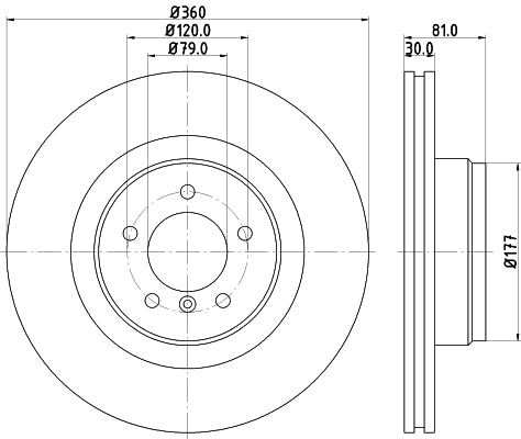 HELLA Brake Disc - 54784PRO - for e.g. LAND ROVER 8DD355115-611