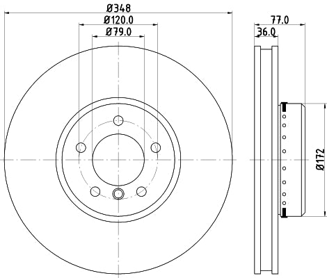 HELLA Brake Disc - 65142PRO_HC - for e.g. BMW 8DD355120-791