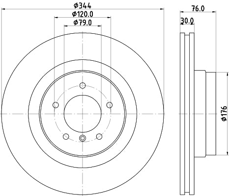 HELLA Brake Disc - 54851PRO - for e.g. LAND ROVER 8DD355115-961