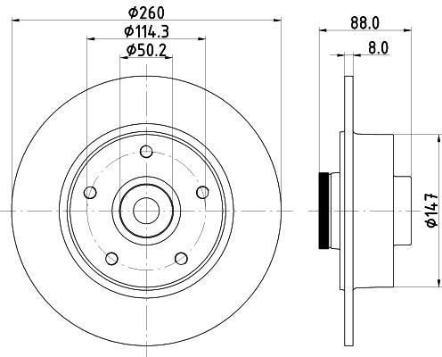 HELLA Brake Disc - 54960PRO - for e.g. RENAULT 8DD355123-311