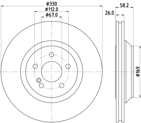 HELLA Brake Disc - 54979PRO - for e.g. BRABUS / MERCEDES-BENZ 8DD355116-281