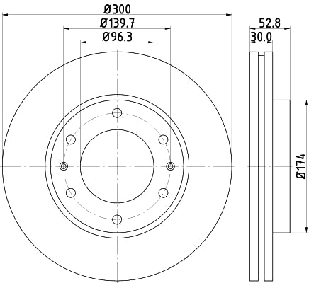 HELLA Brake Disc - 55038 - for e.g. DODGE / HYUNDAI 8DD355116-481