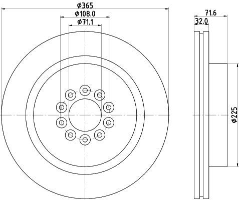 HELLA Brake Disc - 55231PRO_HC - for e.g. JAGUAR 8DD355129-191