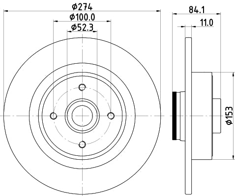 HELLA Brake Disc - 55232PRO - for e.g. RENAULT 8DD355123-331