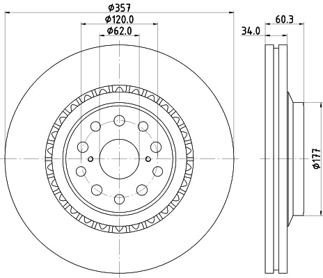 HELLA Brake Disc - 55243PRO - for e.g. LEXUS 8DD355116-921