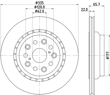 HELLA Brake Disc - 55244PRO - for e.g. LEXUS 8DD355116-931