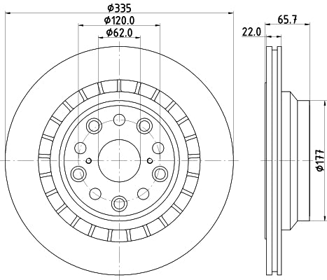 HELLA Brake Disc - 55245PRO - for e.g. LEXUS 8DD355116-941
