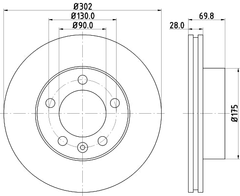 HELLA Brake Disc - 55286 - for e.g. NISSAN / OPEL / RENAULT / VAUXHALL 8DD355117-121