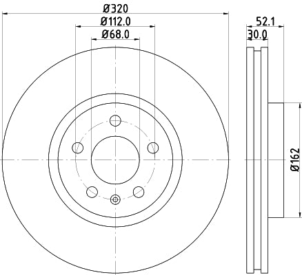 HELLA Brake Disc - 55293PRO - for e.g. AUDI 8DD355117-191