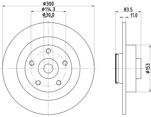 HELLA Brake Disc - 55331PRO - for e.g. RENAULT 8DD355123-401