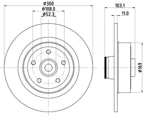 HELLA Brake Disc - 55396PRO - for e.g. RENAULT 8DD355123-361
