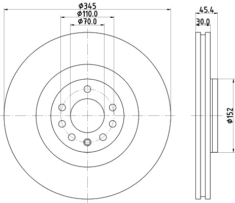 HELLA Brake Disc - 55424PRO - for e.g. OPEL / SAAB / VAUXHALL 8DD355120-091