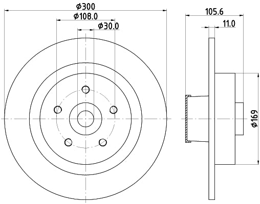 HELLA Brake Disc - 55529PRO - for e.g. RENAULT 8DD355123-441