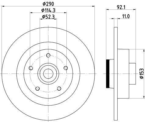HELLA Brake Disc - 55541PRO - for e.g. RENAULT 8DD355123-371