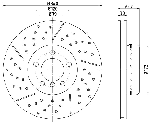HELLA Brake Disc - 65145PRO_HC - for e.g. BMW 8DD355120-821