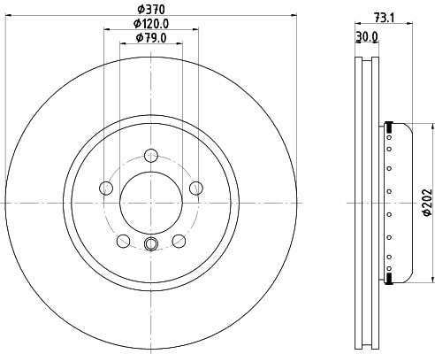 HELLA Brake Disc - 65146PRO_HC - for e.g. BMW 8DD355120-831
