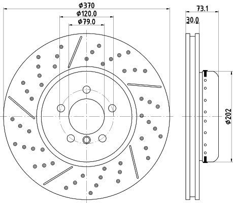 HELLA Brake Disc - 65140PRO_HC - for e.g. BMW 8DD355120-771