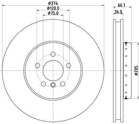 HELLA Brake Disc - 65132PRO_HC - for e.g. BMW 8DD355120-691