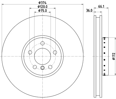 HELLA Brake Disc - 65134PRO_HC - for e.g. ALPINA / BMW 8DD355120-711