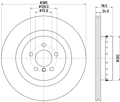 HELLA Brake Disc - 65137PRO_HC - for e.g. BMW X6 (E71, E72) M 8DD355120-741