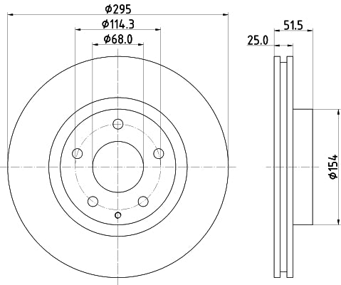 HELLA Brake Disc - 55676PRO - for e.g. MAZDA 8DD355120-451