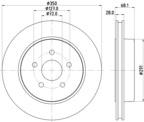 HELLA Brake Disc - 55698PRO - for e.g. JEEP 8DD355120-911