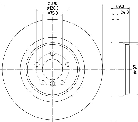 HELLA Brake Disc - 55700PRO - for e.g. ALPINA / BMW 8DD355125-091