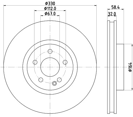 HELLA Brake Disc - 55794PRO - for e.g. MERCEDES-BENZ 8DD355123-501