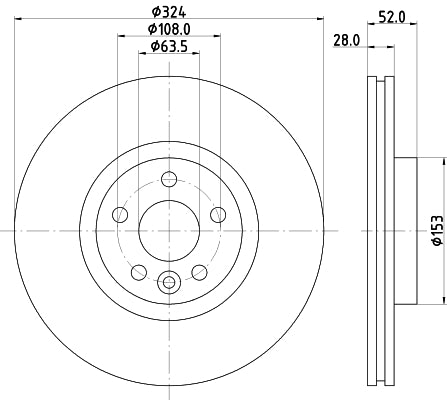 HELLA Brake Disc - 55932PRO_HC - for e.g. VOLVO 8DD355126-661
