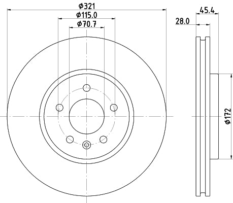 HELLA Brake Disc - 56055PRO_HC - for e.g. HOLDEN / OPEL / VAUXHALL 8DD355132-171