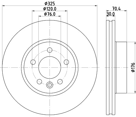 HELLA Brake Disc - 56059PRO_HC - for e.g. MAN / VOLKSWAGEN 8DD355132-211