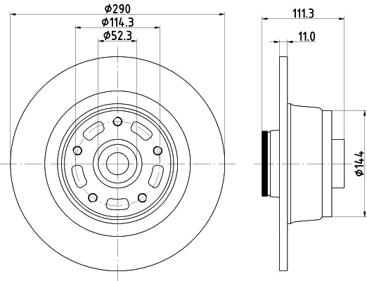 HELLA Brake Disc - 56090PRO - for e.g. RENAULT 8DD355133-311