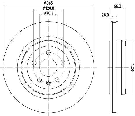 HELLA Brake Disc - 56138PRO - for e.g. TESLA 8DD355132-901