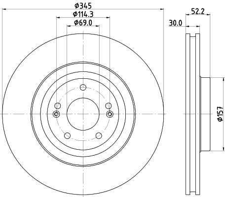 HELLA Brake Disc - 56151PRO - for e.g. HYUNDAI 8DD355132-681