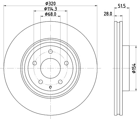 HELLA Brake Disc - 56152PRO - for e.g. MAZDA 8DD355132-691