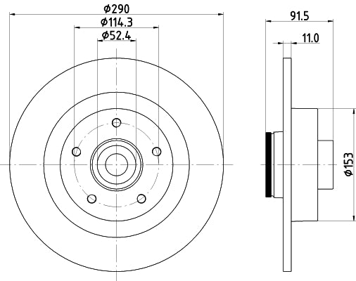 HELLA Brake Disc - 56165PRO - for e.g. RENAULT 8DD355133-241