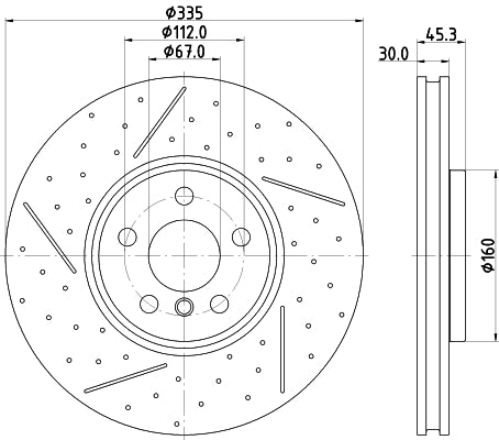 HELLA Brake Disc - 56171PRO_HC - for e.g. MINI 8DD355133-091