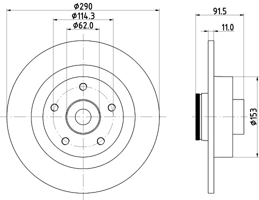 HELLA Brake Disc - 56176PRO - for e.g. RENAULT 8DD355133-651