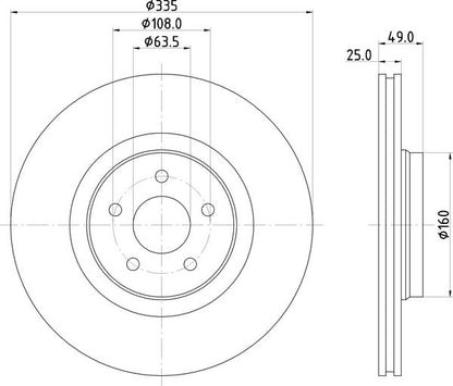 MINTEX Brake Discs V 335 : 5