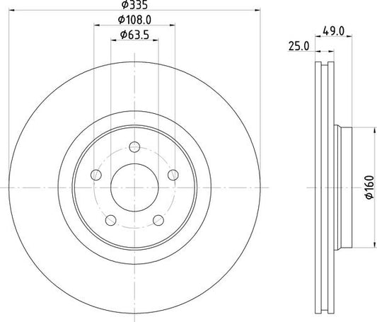 MINTEX Brake Discs V 335 : 5