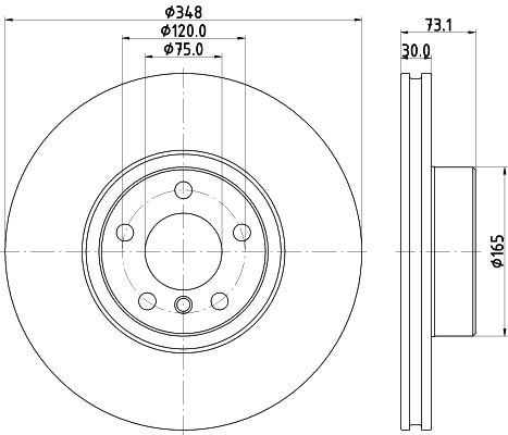 HELLA Brake Disc - 56205PRO_HC - for e.g. BMW 8DD355133-201
