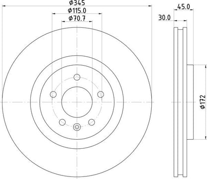 MINTEX Brake Discs V 345 : 5