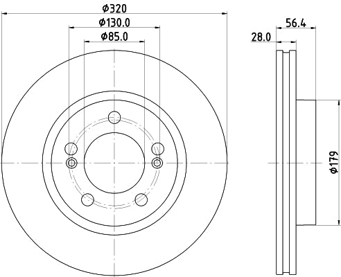 HELLA Brake Disc - 56328PRO 8DD355134-321