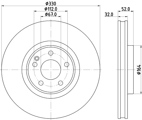 HELLA Brake Disc - 56349PRO_HC - for e.g. MERCEDES-BENZ 8DD355134-621