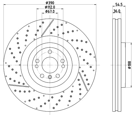 HELLA Brake Disc - 56370PRO_HC - for e.g. MERCEDES-BENZ 8DD355134-711