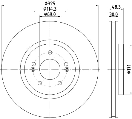 HELLA Brake Disc - 56371PRO - for e.g. HYUNDAI / KIA 8DD355134-721