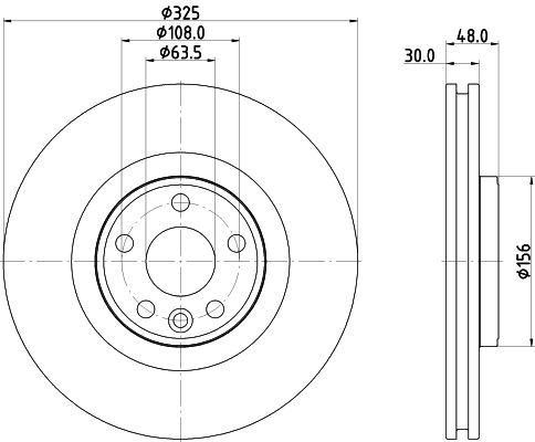 HELLA Brake Disc - 56488PRO_HC 8DD355135-261