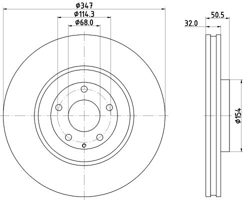 HELLA Brake Disc - 56489PRO_HC 8DD355135-271