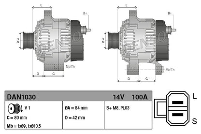 Denso Alternator DAN1030